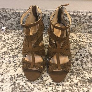 Tan open heels